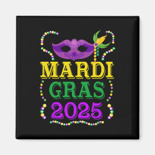 Mardi Gras 2025 Mask Beads New Orleans Festival Ma Magnet