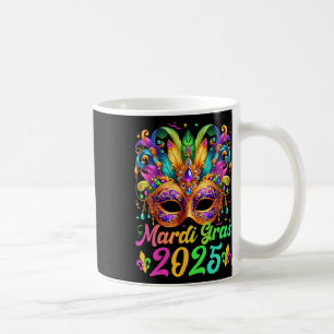Mardi Gras 2025 Mask Feathers Mardi Gras Family Co Coffee Mug