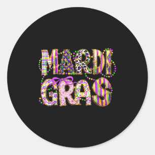 Mardi gras 2026 fat tuesday new orleans festival classic round sticker