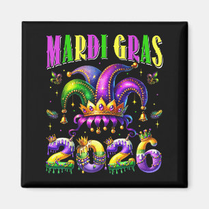 Mardi Gras 2026 Jester Outfit Kids Girls Boys Men  Magnet