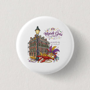 Mardi Gras 3 Cm Round Badge