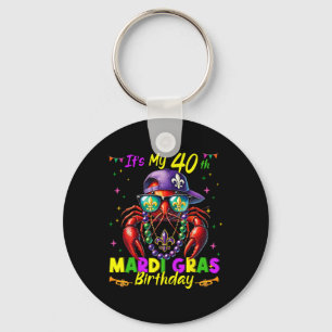 Mardi Gras 40th Birthday Fat Tuesday 40 Years Old  Key Ring