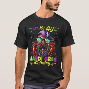 Mardi Gras 40th Birthday Fat Tuesday 40 Years Old T-Shirt