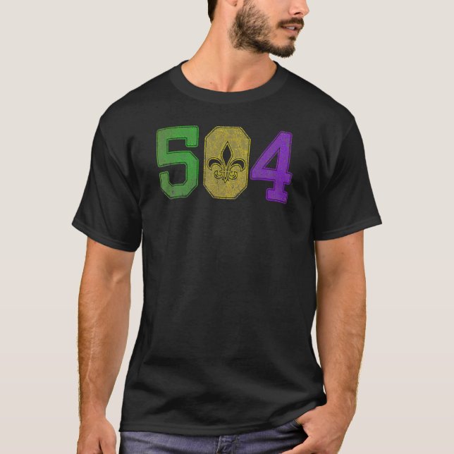 Mardi Gras 504 Nola New Orleans Louisiana LA 2023  T-Shirt (Front)