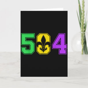 Mardi Gras 504 Nola New Orleans Louisiana La Card