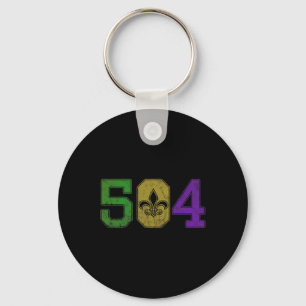 Mardi Gras 504 Nola New Orleans Louisiana La Key Ring