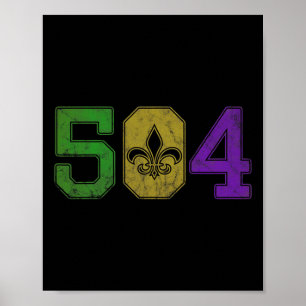 Mardi Gras 504 Nola New Orleans Louisiana La Poster