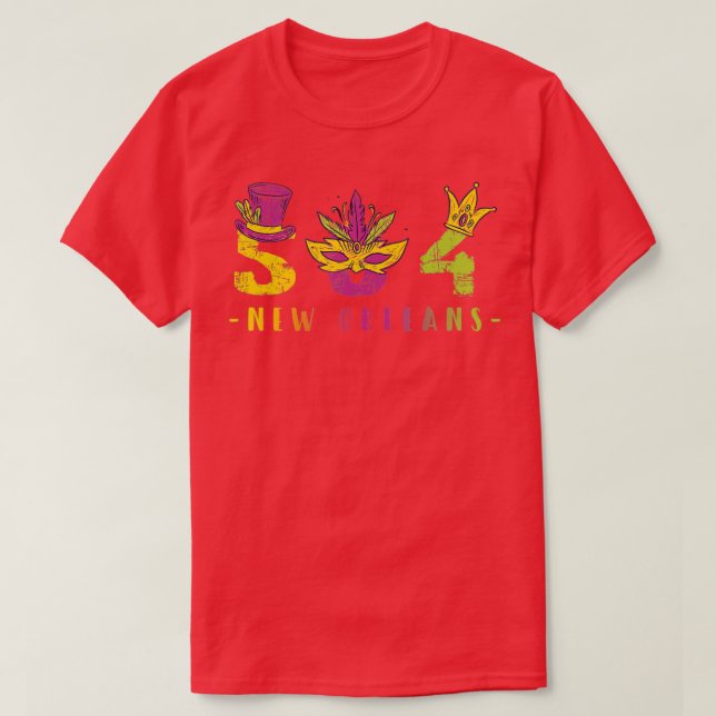 Mardi Gras 504 Nola New Orleans Louisiana LA  T-Shirt (Design Front)