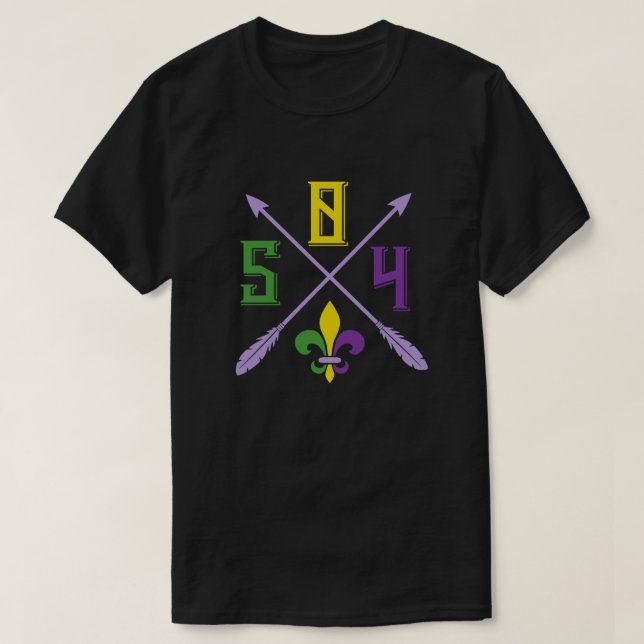 Mardi Gras 504 T-Shirt (Design Front)