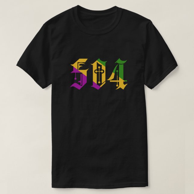 Mardi Gras 504 T-Shirt (Design Front)