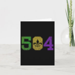 Mardi Gras 504 T Shirt Nola New Orleans Louisiana Card