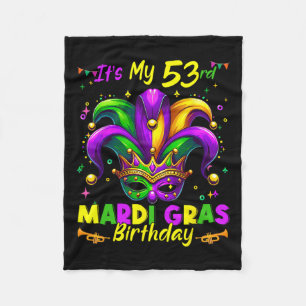 Mardi Gras 53rd Birthday Fat Tuesday 53 Years Old Fleece Blanket
