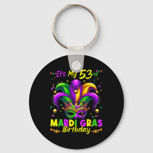 Mardi Gras 53rd Birthday Fat Tuesday 53 Years Old Key Ring