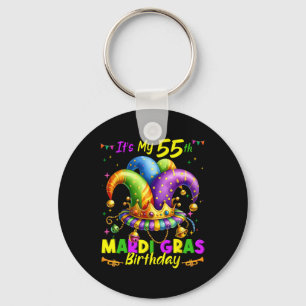 Mardi Gras 55th Birthday Fat Tuesday 55 Years Old Key Ring