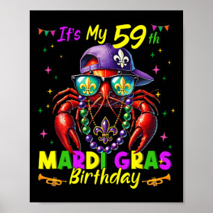 Mardi Gras 59th Birthday Fat Tuesday 59 Years Old Poster