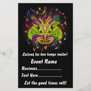 Mardi Gras 5.5" x 8.5" Portrait View Notes Please Flyer