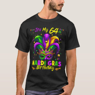 Mardi Gras 64th Birthday Fat Tuesday 64 Years Old T-Shirt