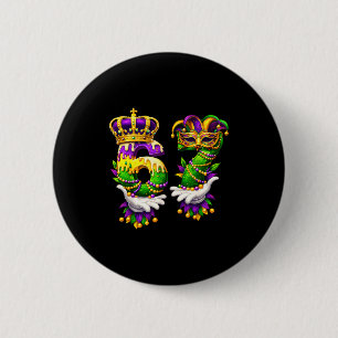 Mardi Gras 67 Six Seven Meme Jester Hat Beads Hand 6 Cm Round Badge