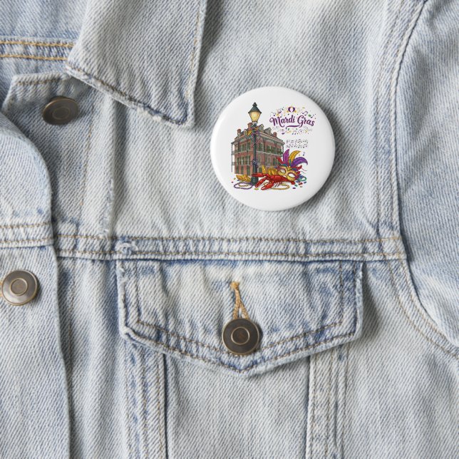 Mardi Gras 6 Cm Round Badge (In Situ)