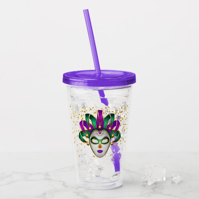Mardi Gras Acrylic Tumbler (Front Ice)