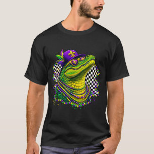 Mardi gras alligator beads fleur de lis carnival T-Shirt