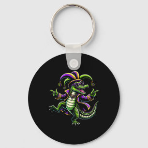 Mardi Gras Alligator Boys Alligator Kids Funny Key Ring