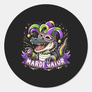 Mardi Gras Alligator Celebration Mardigator Classic Round Sticker