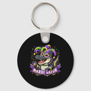 Mardi Gras Alligator Celebration Mardigator Key Ring