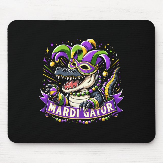 Mardi Gras Alligator Celebration Mardigator  Mouse Mat (Front)