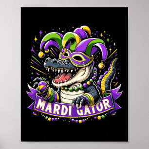 Mardi Gras Alligator Celebration Mardigator Poster