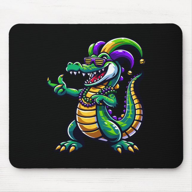 Mardi Gras Alligator Costume Kids Toddler Boys Mar Mouse Mat (Front)