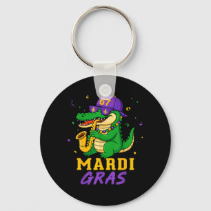 Mardi Gras Alligator for Kids Boys Mens Youth New Key Ring