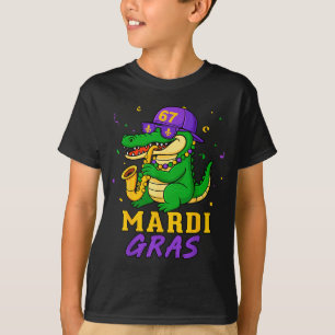 Mardi Gras Alligator For Kids Boys Mens Youth New T-Shirt