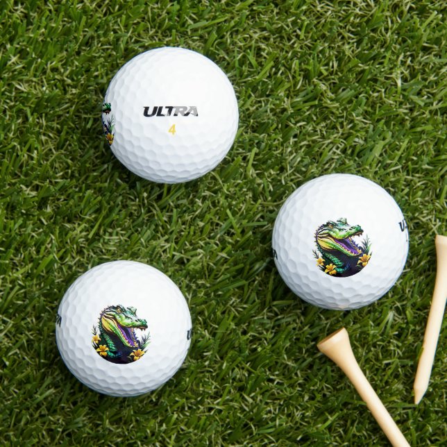 Mardi Gras Alligator Golf Balls (Insitu Grass)