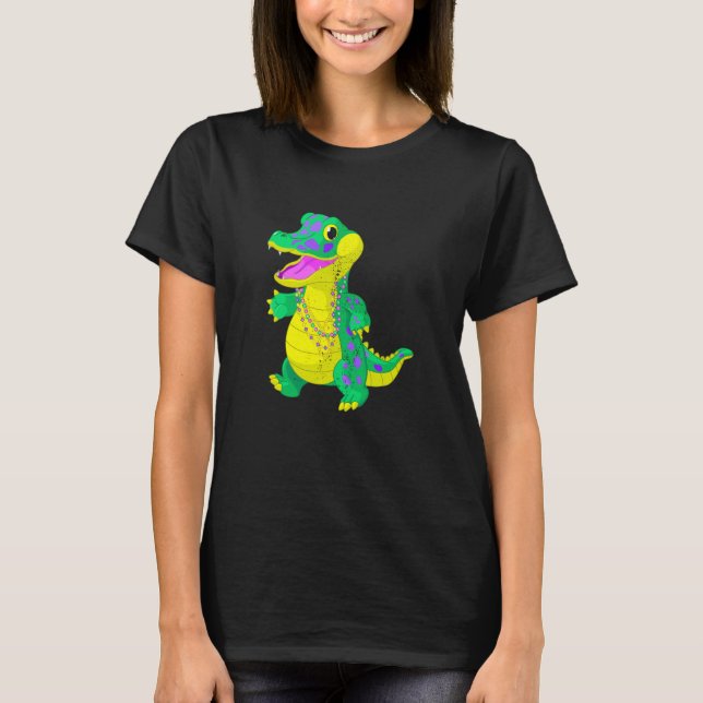 Mardi Gras Alligator Masquerade Carnival Costume M T-Shirt (Front)