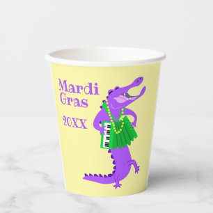 Mardi Gras Alligator Paper Cups