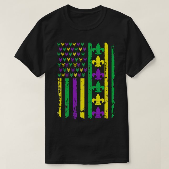 Mardi gras americain flag TShirt (Design Front)