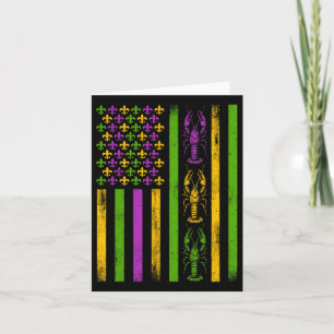 Mardi Gras American Flag Fat Tuesday New Orleans M Card