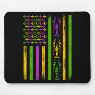Mardi Gras American Flag Fat Tuesday New Orleans M Mouse Mat