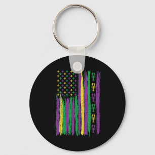 Mardi Gras American Flag Usa Flag Mardi Gras Costu Key Ring