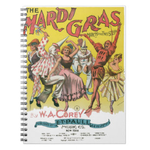 Mardi Gras Antique Yellow Poster Notebook