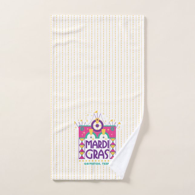 Mardi Gras Arch dots, Galveston, Texas Hand Towel (Hand Towel)