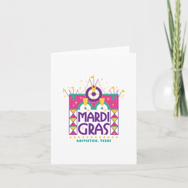 Mardi Gras Arch, Galveston, Texas Card (Front)