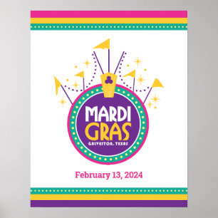 Mardi Gras Arch inspired, Galveston, Texas Poster