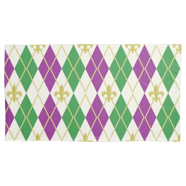 Mardi Gras Argyle Pillowcase (Front)