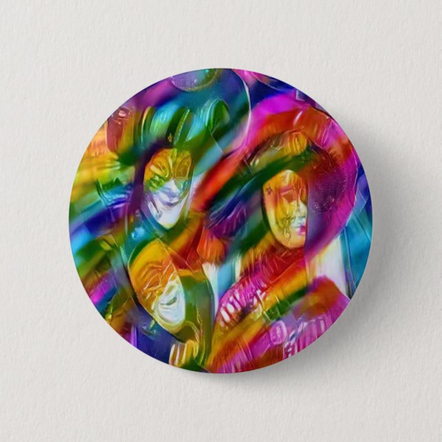 Mardi Gras Art  Button  (Front)