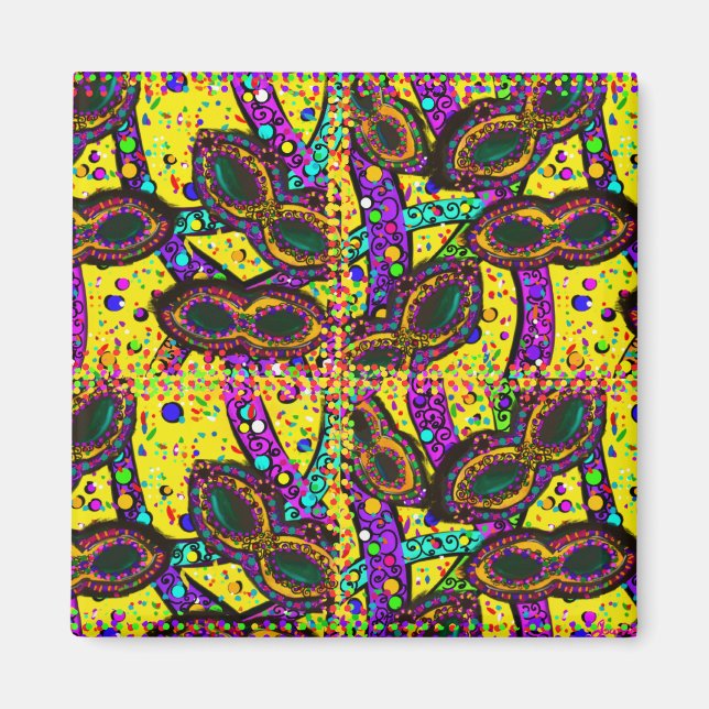 Mardi Gras Art Magnet (Front)