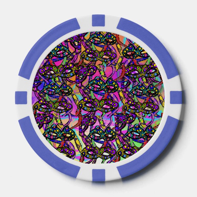 MARDI GRAS ART POKER CHIPS (Front)