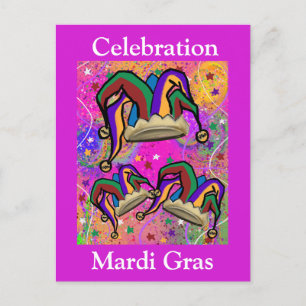 MARDI GRAS ART POSTCARD