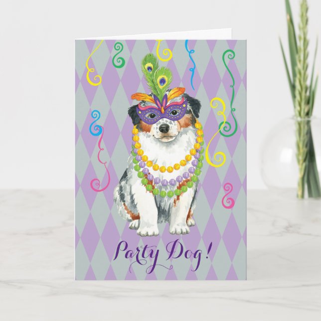 Mardi Gras Aussie Card (Front)